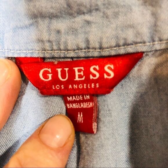 Guess Blue Chambray Tank Top - Picture 3 of 10